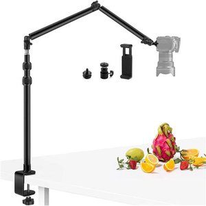 Camera Desk Mount Stand with 24.41'' Detachable Magic Arm, Mount Light Stand